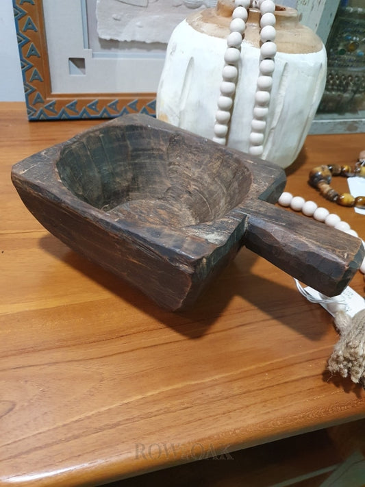 Antique Hand-Carved Wood Bowl