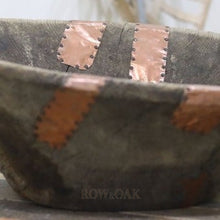 Load image into Gallery viewer, Antique HUGE Wooden Dough Bowl with Copper - Row & Oak