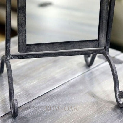 Antique Metal Swivel Vanity Mirror - Row & Oak