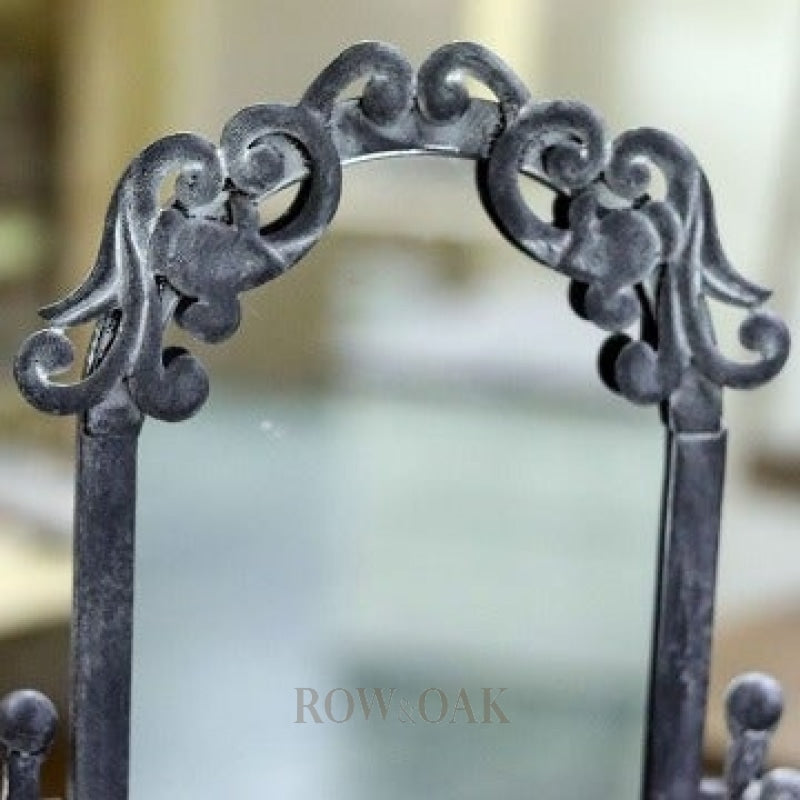 Antique Metal Swivel Vanity Mirror - Row & Oak