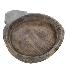 Load image into Gallery viewer, Shallow, Round Wooden Dough Bowl