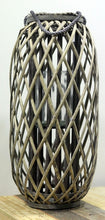 Load image into Gallery viewer, Distressed Tall Wooden Lattice Candle Holder - Row & Oak