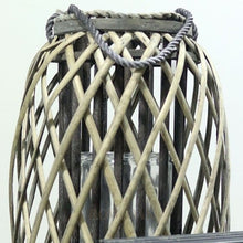 Load image into Gallery viewer, Distressed Tall Wooden Lattice Candle Holder - Row & Oak