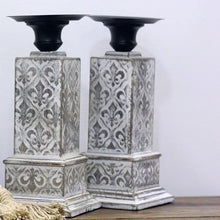 Load image into Gallery viewer, Distressed Wood, Florentine-Pattern Candle Holder - Row & Oak