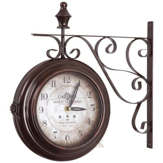 Double-sided Iron Wall Clock - Row & Oak