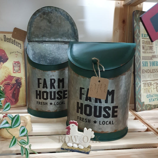 Farm House Metal Canister / Planter