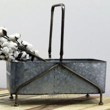 Load image into Gallery viewer, Galvanized Rectangle Planter/Tub with Handle - Row & Oak