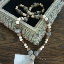 Load image into Gallery viewer, Grey Bone Bead Loop - Row & Oak