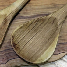 Load image into Gallery viewer, Hand-Carved Olive Wood Salad Spoon Set - Black