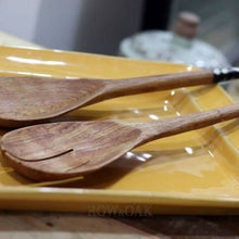 Load image into Gallery viewer, Hand-Carved Olive Wood Salad Spoon Set - Black