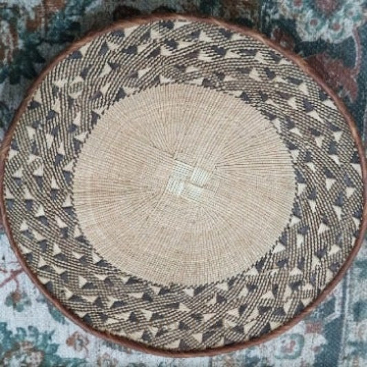 Kenyan Handwoven Tonga Wall Baskets - Natural No 2 50Cm