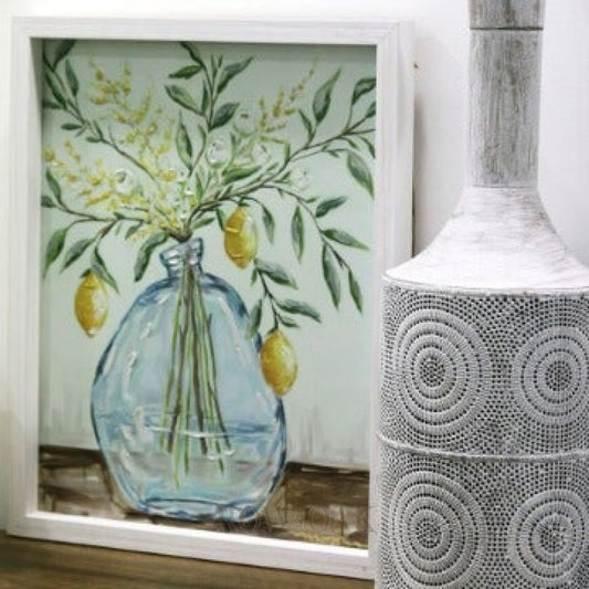 Lemon Stems in Glass Jar Artwork - Row & Oak