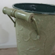 Load image into Gallery viewer, Pale Green Metal Stem Container - Row & Oak