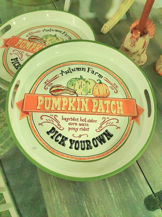 Pumpkin Patch Enamel Tray