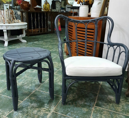 Rattan Chair And Side Table