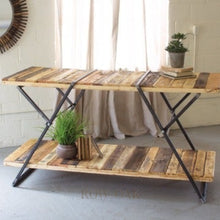 Load image into Gallery viewer, Reclaimed Wood 2-Tier Display Table / Island