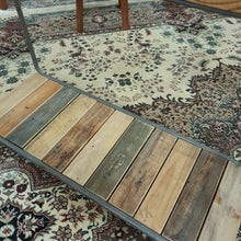 Load image into Gallery viewer, Reclaimed Wood & Metal Console On Wheels
