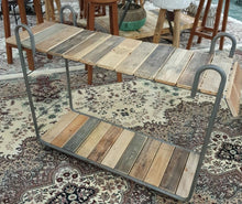Load image into Gallery viewer, Reclaimed Wood & Metal Console On Wheels