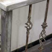 Load image into Gallery viewer, Repurposed Wood and Metal Spindle Console - Grey - Row & Oak