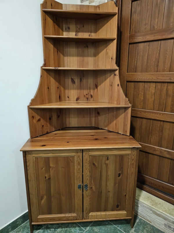 Solid Pine Corner Cabinet – Row &amp; Oak