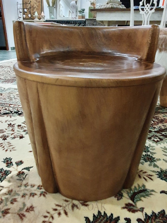 Suar Wood Stool With Low Back
