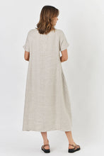 Load image into Gallery viewer, Linen-Blend V-Neck Dress