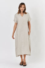 Load image into Gallery viewer, Linen-Blend V-Neck Dress