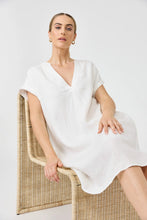 Load image into Gallery viewer, Linen-Blend V-Neck Dress