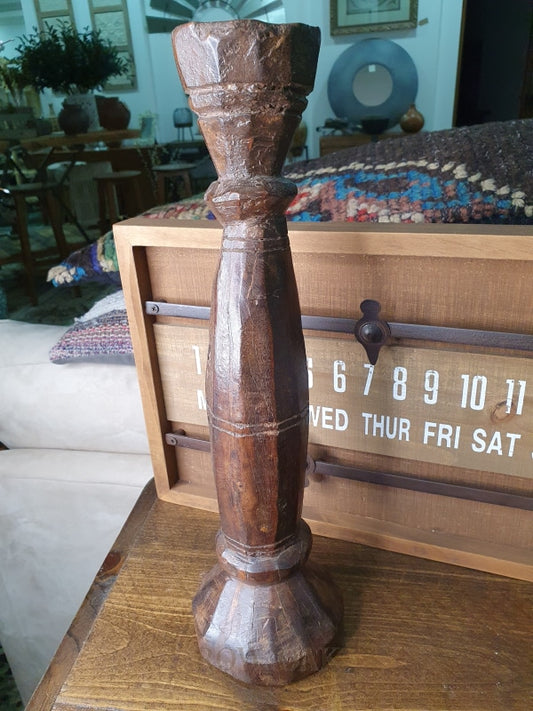 Vintage Indian Wooden Candleholder