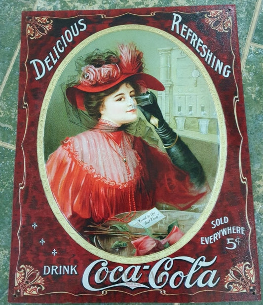 Vintage Metal Coca-Cola Sign - Row & Oak