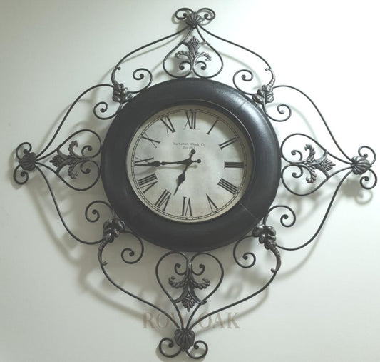 Vintage Wrought-Iron Wall Clock