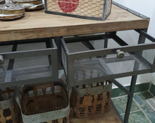 Load image into Gallery viewer, Wood & Metal 3-Drawer Console