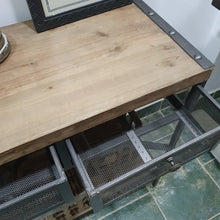 Load image into Gallery viewer, Wood & Metal 3-Drawer Console