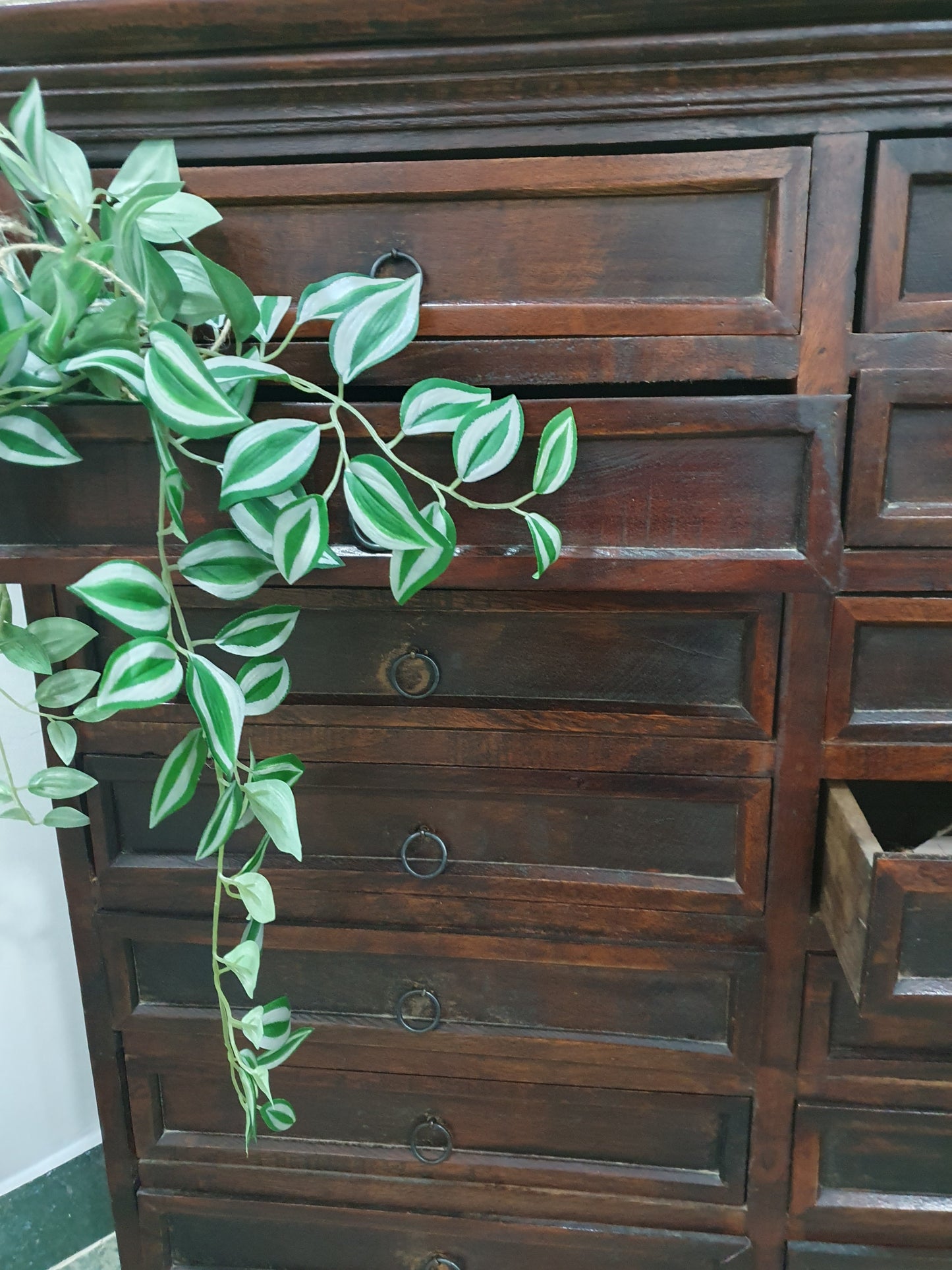 Rustic 16-Drawer Cabinet