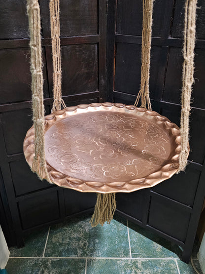 Macrame Hanger with Copper Plate