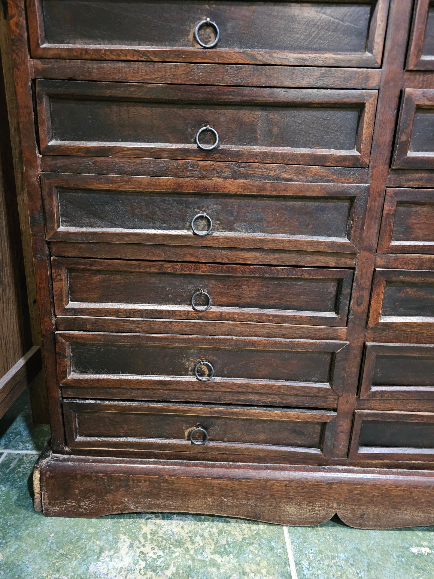 Rustic 16-Drawer Cabinet