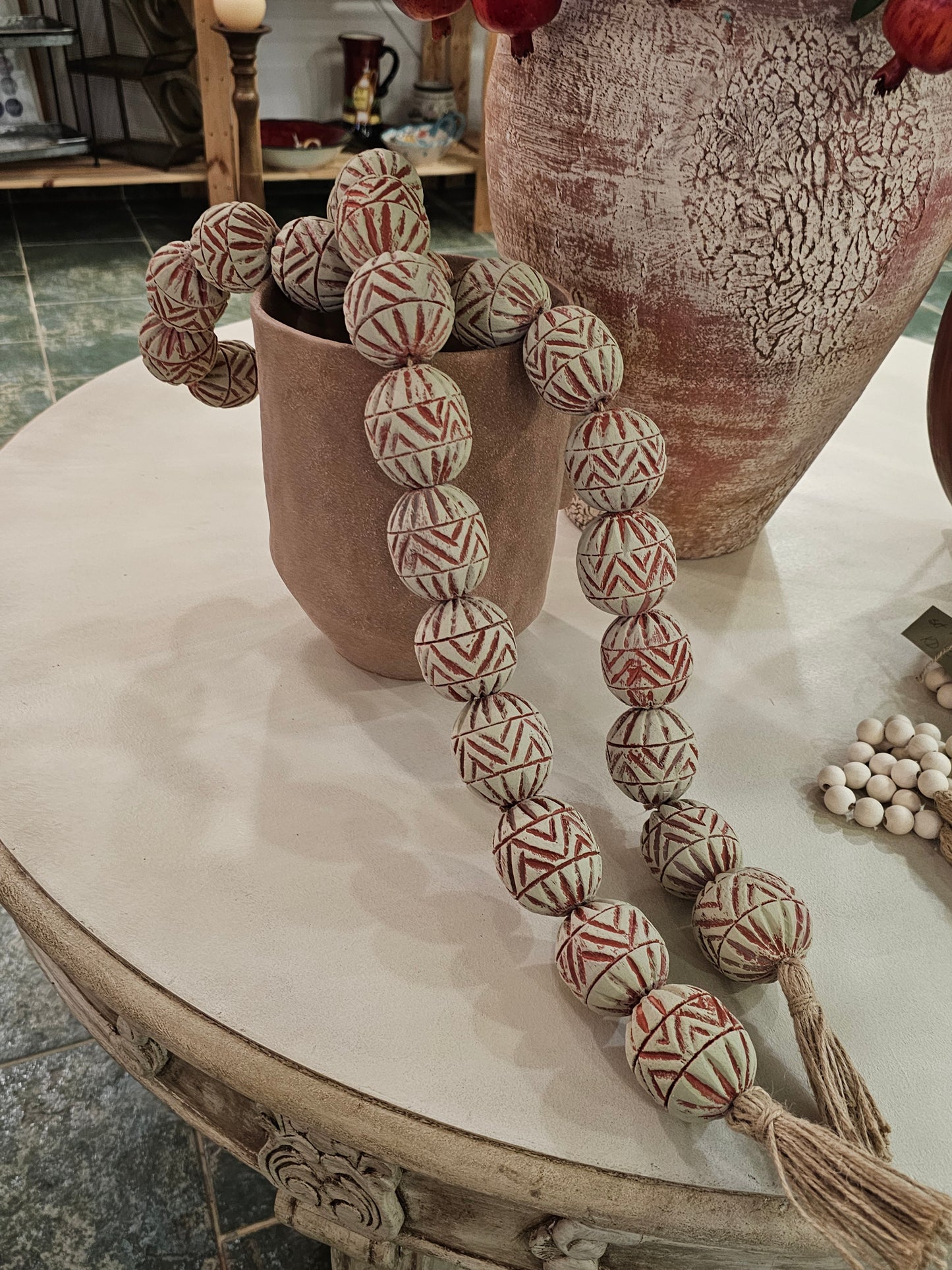 Strand of Wooden "Terracotta" Beads