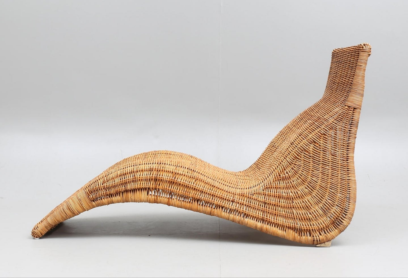 Rattan 'Karlskrona' Chaise Longue by Karl Malmvell, 1998