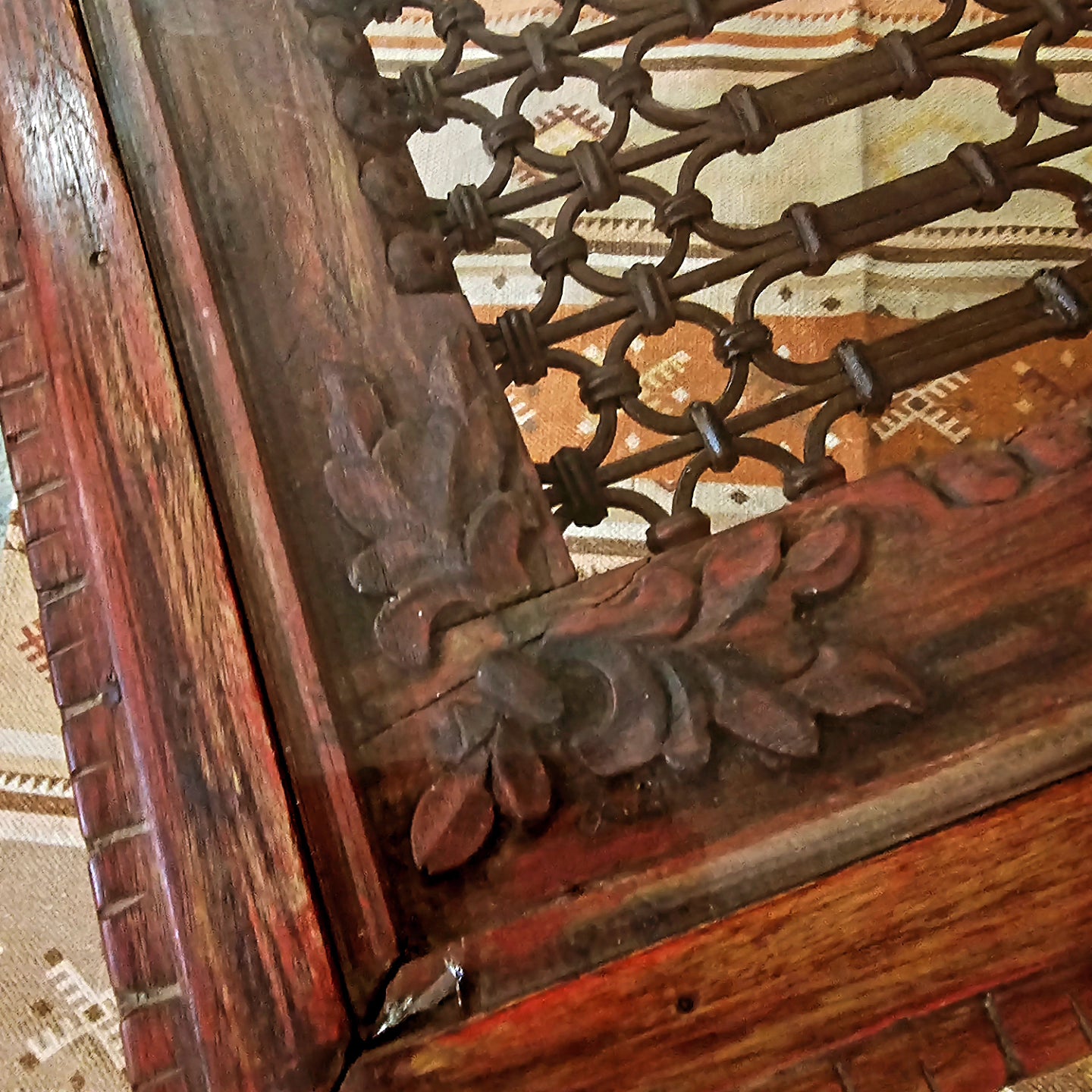 Antique, Hand-Carved Wooden Table