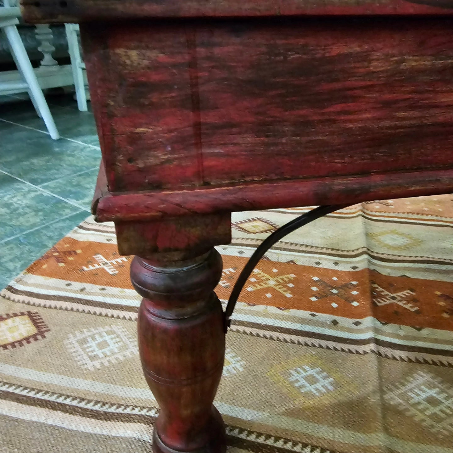 Antique, Hand-Carved Wooden Table