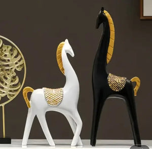 Elegant Horse Figures - Set of Two