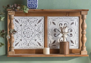 Farmhouse-style Wood & Metal Shelf