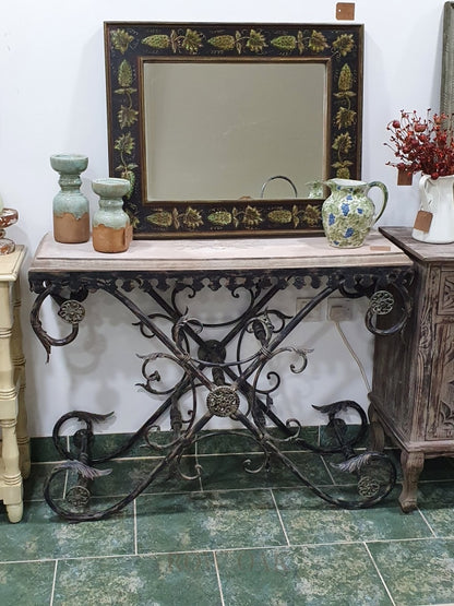 Antique Baroque Console With Concrete Top