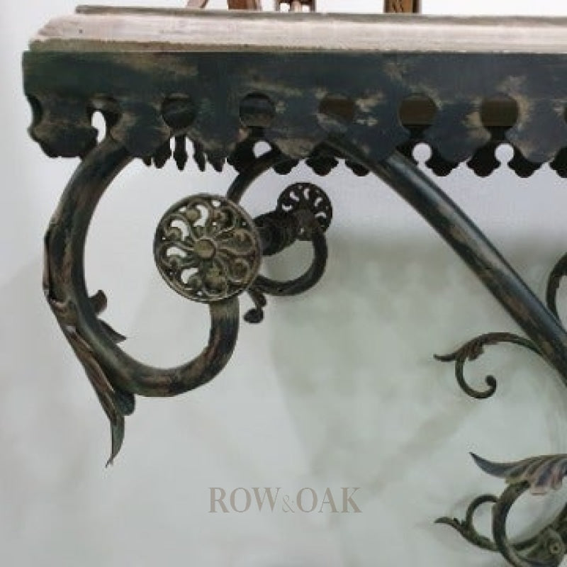 Antique Baroque Console with Concrete Top - Row & Oak