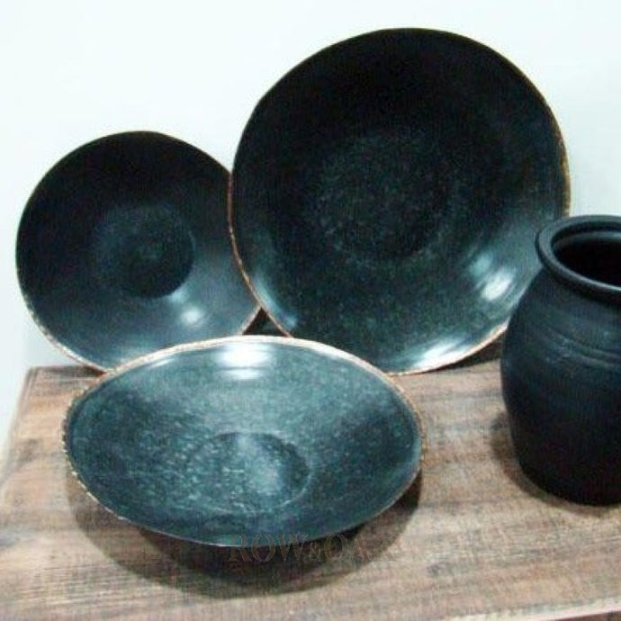 Antique Black Copper Plate - set of 3 - Row & Oak