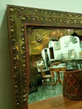 Load image into Gallery viewer, Antique Brass &amp; Wood Mirror