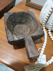 Antique Hand-Carved Wood Bowl