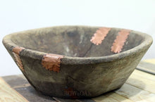 Load image into Gallery viewer, Antique HUGE Wooden Dough Bowl with Copper - Row &amp; Oak