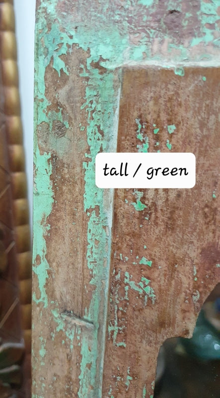 Antique Wood Mirror Tall / Green