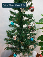 Load image into Gallery viewer, Artificial Tree With Trim &amp; Lights Blue/Silver